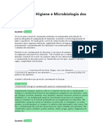 QUESTÕES - Higiene e Microbiologia Dos Alimentos