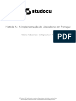 Historia A A Implementacao Do Liberalismo em Portugal PDF