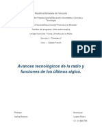 Avances Tecnologicos y Funciones en Los Ultimos Siglos de La Radio