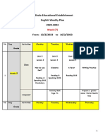 English Weekly Plan - Week 7