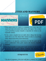 Unit-2 (ETIQUETTES AND MANNERS)