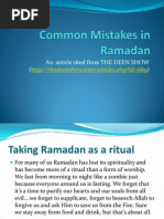 Common Mistakes in Ramadan