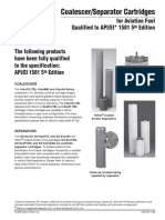 PARKER VELCON Aviation Ei1581 Coalescer Separator Cartridges Datasheet