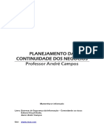 Planejamento Da Continuidade Dos Negócios Professor André Campos