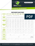 Tableau Technique Infos Container Maritime