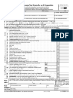 U.S. Income Tax Return For An S Corporation: For Calendar Year 2022 or Tax Year Beginning, 2022, Ending, 20