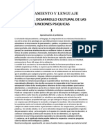 Pensamiento Y Lenguaje Teoría Del Desarrollo Cultural de Las Funciones Psiquicas 1