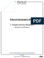 Glossary - People and The Biosphere - Edexcel Geography GCSE