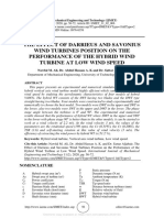 The Effect of Darrieus and Savonius Wind Turbines Position On The Performance of The Hybrid Wind Turbine at Low Wind Speed