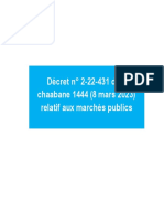 Décret N° 2-22-431 Du 15 Chaabane 1444 (8 Mars 2023) Relatif Aux Marchés Publics PDF