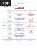 Menu 16 Au 20 Janvier 2