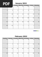 2022 Free Blank Calendar 07