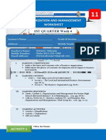 The Firm & Its Environment Worksheet 4 Org. & Mgt.