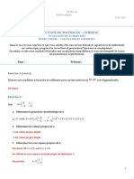 13 - CPTEI 2A Evaluation Du 22 Mars 2019 - Réduction de Matrices - CORRIGE