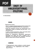 Unit IV Organisational Culture