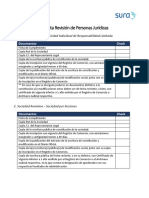 Checklist Documentos de Ingreso Persona Jurídica