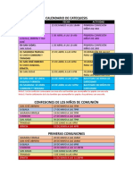 Calendario de Sacramentos Catequesis 2023