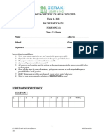 Mathematics Form 1 - Question Paper