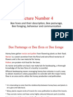 Lecture Bee Hives and Their Description, Bee Pasturage, Bee Foraging, Behaviour and Communication