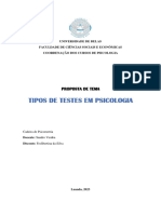 INTRODUÇÃO Os Tipos de Testes Psicológicos