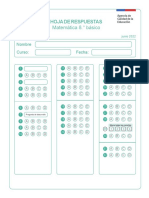 Hoja Respuesta Matematica 8 BASICO MONITOREO 2022