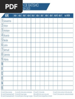 Lista de Presença - Batismo