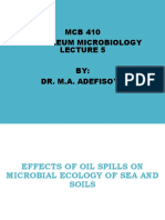 Petroleum Microbiology Lecture 5 Oil Spill