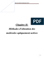 Chapitre 2-Méthodes D'obtention Des Molécules Optiquement Actives