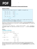 Gaussian Elimination and Gauss-Jordan Elimination Definition of Matrix