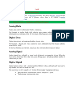 Introduction To Digital Electronics: Analog Data