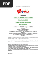 Contenido: Bolivia: Ley #250, 15 de Junio de 2012 Ficha Técnica (DCMI) Enlaces Con Otros Documentos Nota Importante