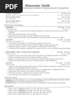 Himanshu Malik Resume PDF