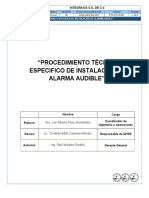 Procedimiento Técnico Especifico de Instalación de Alarma Audible