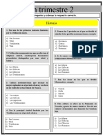 Examen Historia Segundo Trimestre Cuarto