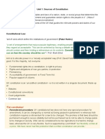 Constitutional Law: Sources of Constitution