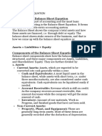 Balance Sheet Equation