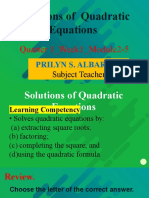 m9 - Week 1 - Quadratic Equations. - Module 2pptx