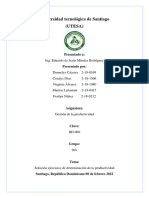 Solución Ejercicios de Determinación de La Productividad