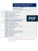 Calendário Acadêmico 2023.1 - Ead - Estácio