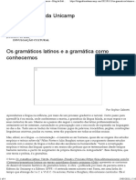 Os Gramáticos Latinos e A Gramática Como Conhecemos