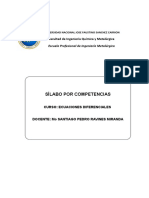 Silabo de Ecuacion Diferencial - Ingenieria Metalurgica Unjfsc