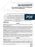 Consumo Familiar de Alimentos Andinos, en Las Ciudades de La Paz Y El Alto, Gestión 2019