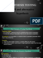 Null and Alternative Hypothesis