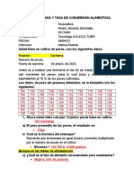 Ejercicio B. Biomasa y Tasa de Conversion