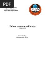 Failure in Crown and Bridge