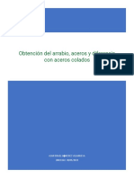 Obtención Del Arrabio, Aceros y Diferencia Con Aceros Colados