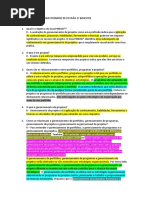 Gestão de Projetos - Questionário de Revisão 1º Bimestre