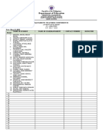 Attendance Sheet Parent Teacher Conference