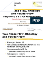 Two Phase Flow, Rheology and Powder Flow: Chapters 6, 9 & 10 in Fundamentals