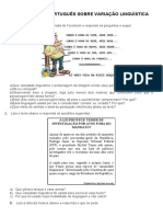 Atividade de Português Sobre Variação Linguística 2